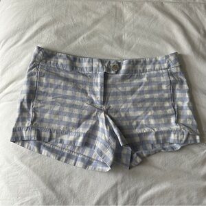 J. Crew Light Blue and White Plaid Women's Shorts